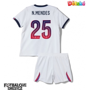 Paris Saint-Germain Nuno Mendes #25 Dětské Venkovní dres komplet 2026-27 Krátký Rukáv (+ trenýrky)